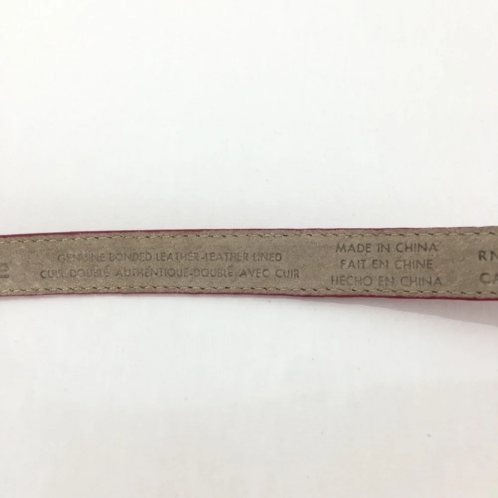 Vintage Liz Claiborne Thin Leather Belt Red VTG 80’s 90”s Women’s Size Small